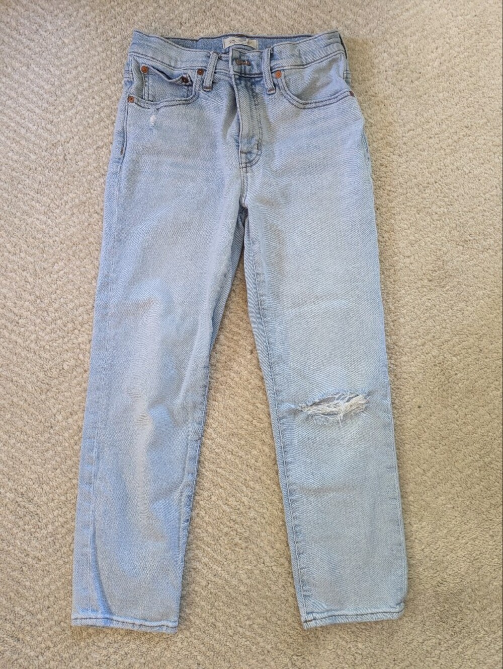 Madewell Light Wash Mid-Rise Classic Straight Leg Jeans